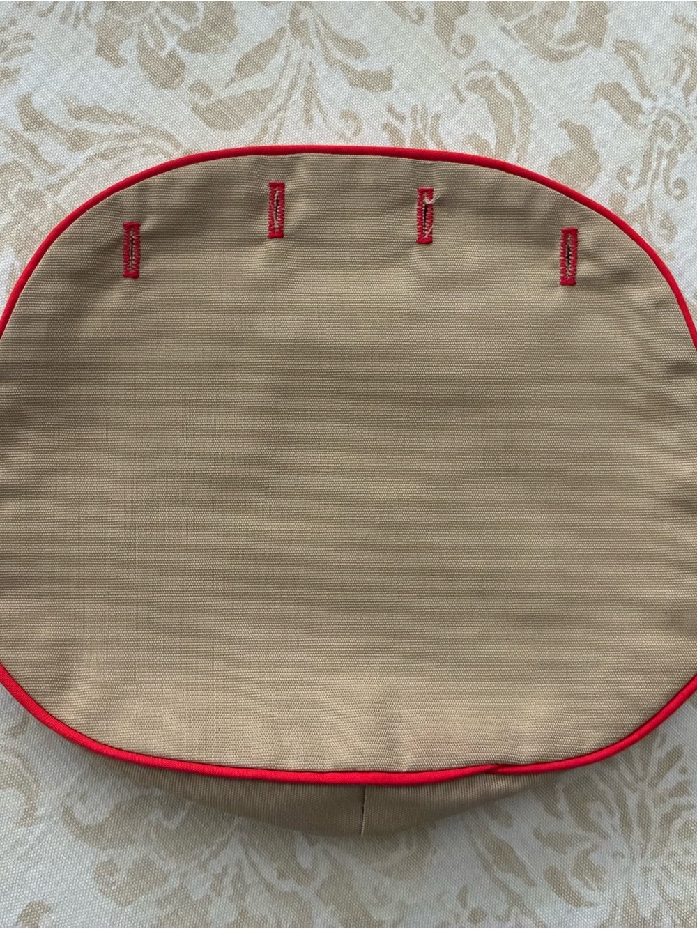 Bermuda Bag Cover Beige with Red Piping Cotton 4 Button Vintage